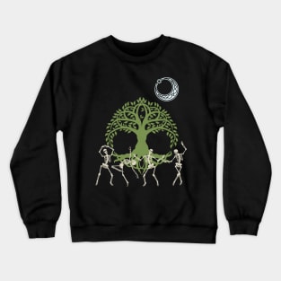 dancing skeletons with nordic tree of life Crewneck Sweatshirt